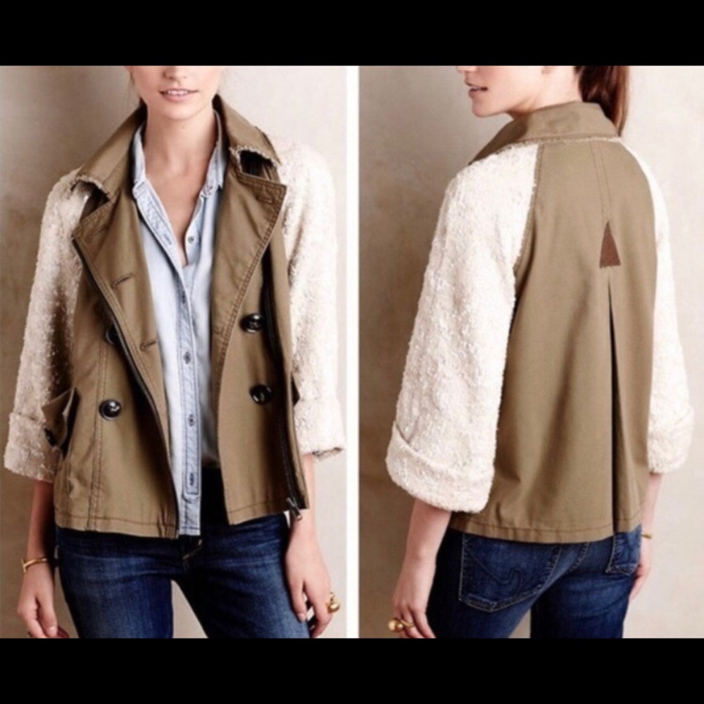 Hei Wei cropped olive green and sequin jacket.